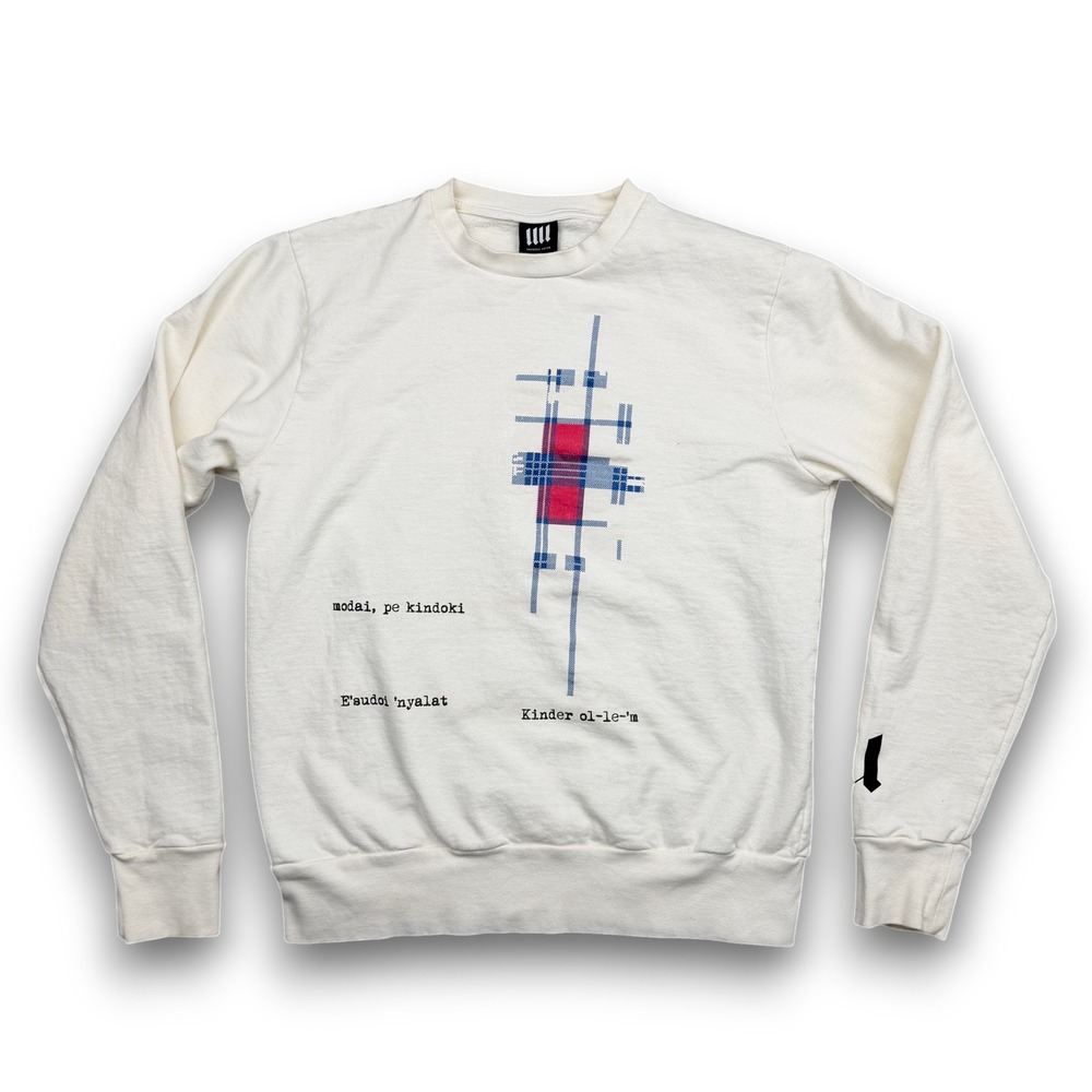 Unknown Union‎ Sweatshirt Womens M White Graphic Long Sleeve Fleece MSRP $345